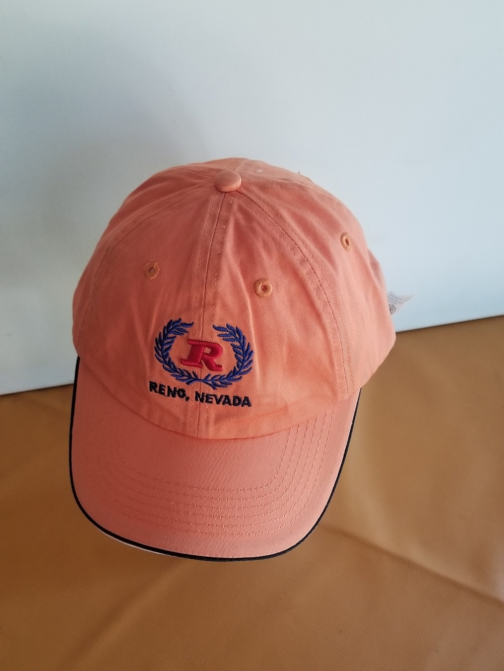 Reno, Nevada Embroidered Baseball Cap - Coral 100% Cotton